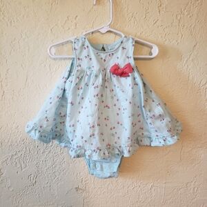 Child of Mine Cottage Floral Skirted Romper Bowtie Dress 12 Months